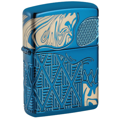 High Polish Blue Skulls Design