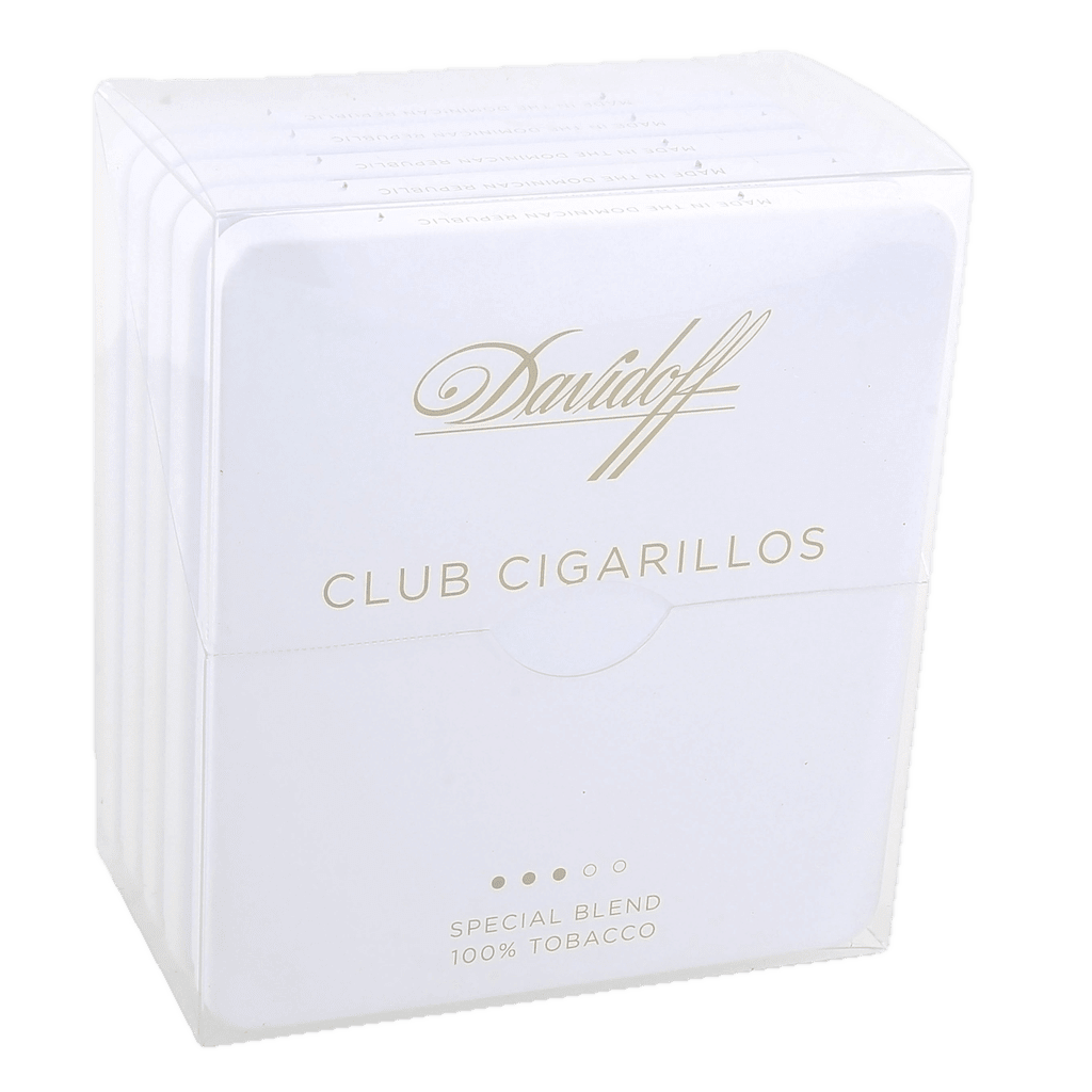 Davidoff Club Cigarillos 5-pack with elegant white and gold packaging