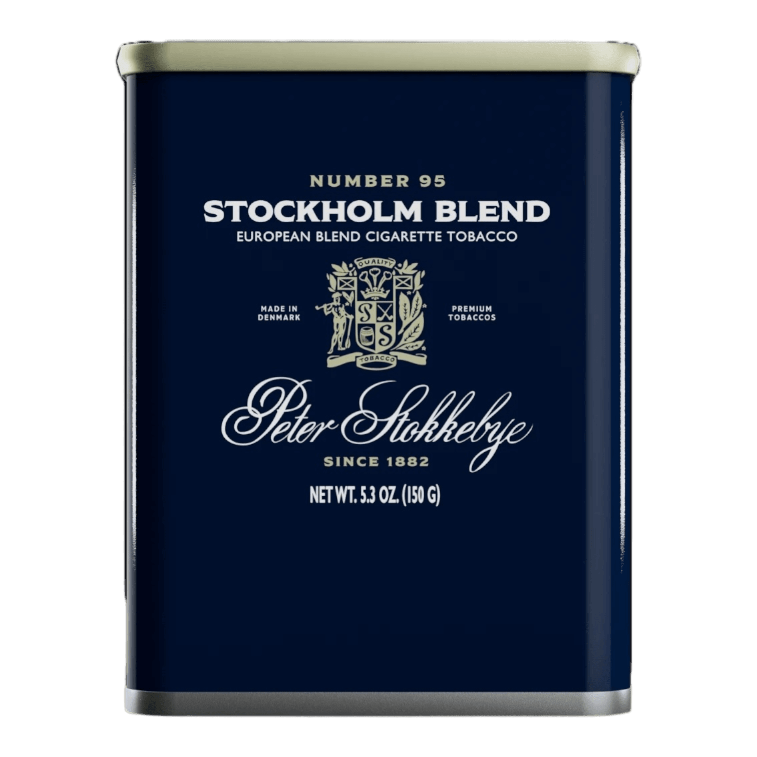 Package of Peter Stokkebye Stockholm Blend roll-your-own tobacco with refined Scandinavian design.
