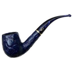 Savinelli Alligator Blue (606 KS) pipe with deep blue rusticated bowl and matching acrylic stem.