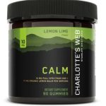 30-count jar of Charlotte’s Web CBD Calming Gummies with labeled front and calming, natural design.