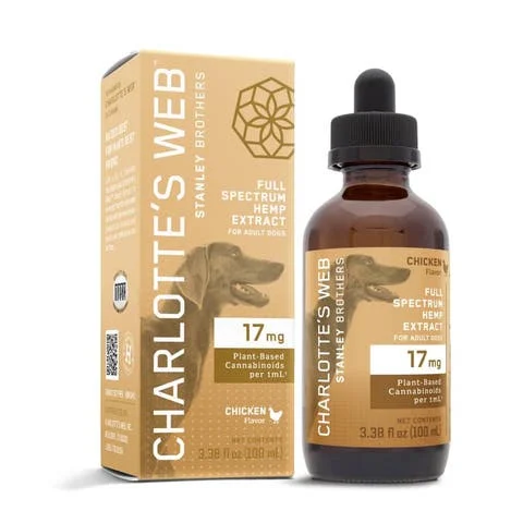 Charlotte's Web CBD Oil for Dogs 510 mg bottle with natural flavor, designed to support pet wellness and calm.
