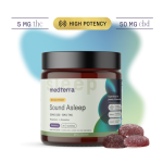 20-count jar of Medterra Sound Asleep gummies with CBD, melatonin, and natural calming ingredients for better sleep.