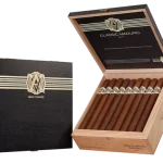 Open box of AVO Classic Maduro cigars showing dark Maduro wrappers and detailed bands.