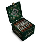 Open box of CAO Cameroon cigars with vibrant reddish-brown Cameroon wrappers and classic branding.