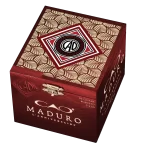 Closed box of CAO Maduro cigars with dark, rich wrappers and classic branding