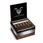 Open box of CAO Steel Horse cigars with rugged, dark wrappers and bold steel-themed branding.