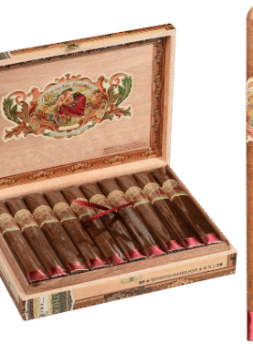 Flor de las Antillas by My Father Natural single cigar with open box in the background