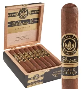 Joya de Nicaragua Antaño Dark Corojo cigars in an open box