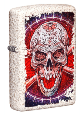 Mercury Glass Sugar Skull And Crossbones Lighter