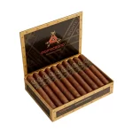 Open box of Montecristo Nicaragua Series cigars featuring dark Habano wrappers and bold, striking red and gold branding.