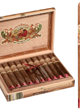 Flor de las Antillas by My Father Natural single cigar with open box in the background