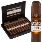 Plasencia Cosecha 149 cigar, showcasing its rich, oily wrapper and premium craftsmanship