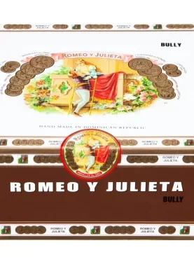 Closed box of Romeo y Julieta 1875 cigars with signature red and gold branding and classic Cuban-style design.