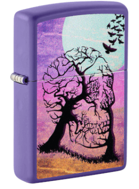 Skull Tree Color Image Purple Matte