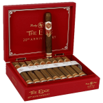 The Edge 20th Anniversary cigars with their premium packaging and bold, celebratory design.