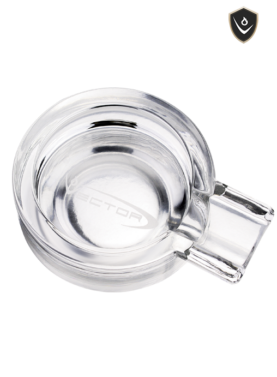 Vector Glass Ashtray with deep rests and spacious basin.