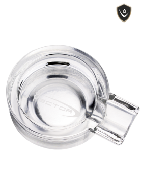 Vector Glass Ashtray with deep rests and spacious basin.