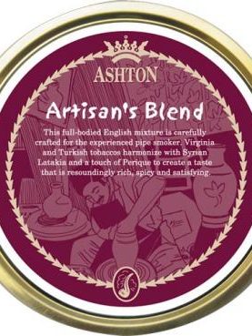 Ashton Consummate Gentleman pipe tobacco tin with an English blend of Virginia, Burley, and Latakia.