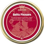 Ashton Guilty Pleasure pipe tobacco tin with an aromatic tropical blend of Virginia, Burley, and Black Cavendish.