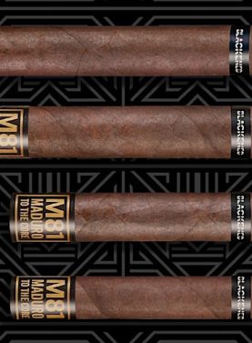 "Blackened M81 Maduro cigars in four different sizes"