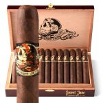 Deadwood cigars displayed in an open box, featuring colorful wrappers and bold flavors.