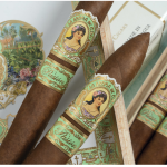 La Aroma De Cuba Pasión cigar with teal/gold gold logo