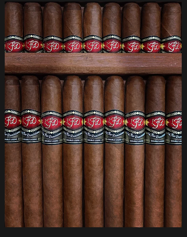 La Flor Dominicana Double Ligero cigar featuring a dark, oily wrapper and bold, full-bodied construction.