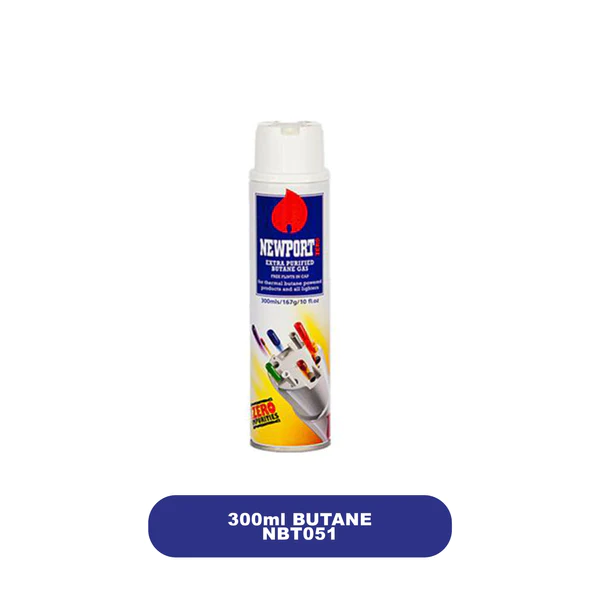 Single can of Newport Zero Butane 300ml standing upright
