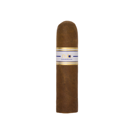 Close-up of a Nub Cameroon cigar with a reddish-brown Cameroon wrapper.