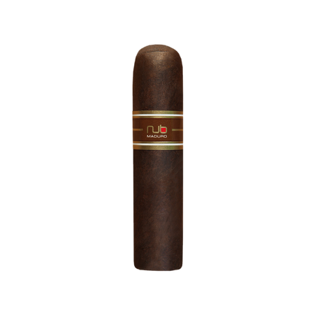 Close-up of a Nub Maduro cigar highlighting its full-bodied character and oily sheen.
