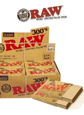 RAW Classic 300s rolling papers – full display box with multiple packs