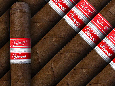 Open box of Tatuaje Havana VI Verocu Blue No. 2 cigars with dark, rich Ecuadorian Habano wrappers and sleek, bold branding.