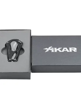 XIKAR® MTX Multi-tool Cigar Scissor Cutter with stainless steel finish unfolded to show accessories.