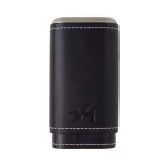 XIKAR® Envoy Triple Cigar Case made of leather with aluminum core, holding three cigars.