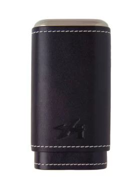 XIKAR® Envoy Triple Cigar Case made of leather with aluminum core, holding three cigars.