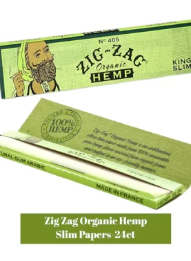 zig Zag Rolling papers - organic Hemp king, Pack of 5