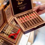 Open box of Aganorsa Leaf Rare Leaf cigars, displaying their rich, dark wrappers and flawless construction, offering a bold and complex smoking experience.