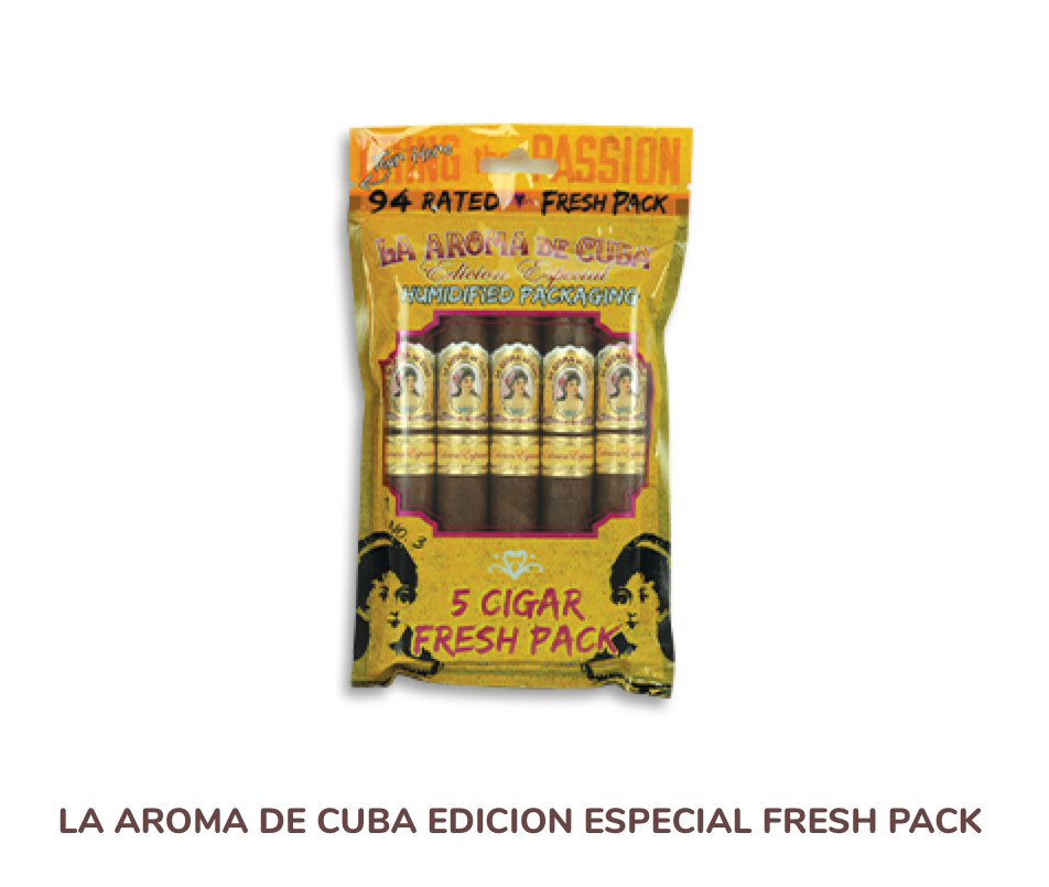 La aroma de cuba special edition fresh-humidity pack-sealed pack of limited-edition cigars with gold and red branding color