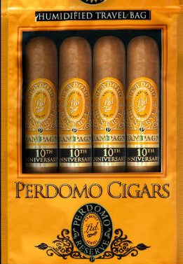 Perdomo fresh-humidity pack - 10th Anniversary Champagne epicure, Humidified bag of 4 Cigars