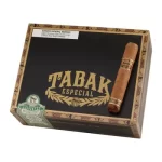 Tabak Especial Dulce single cigar resting on a closed box