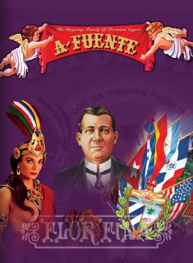 Arturo Fuente Gran Reserva logo featuring ornate red and gold crest with stylized initials and decorative flourishes.