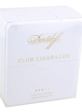 Davidoff Club Cigarillos 5-pack with elegant white and gold packaging