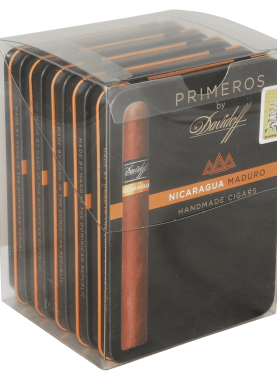 Davidoff Primeros Nicaragua Maduro 5-cigar pack with sleek black and gold packaging