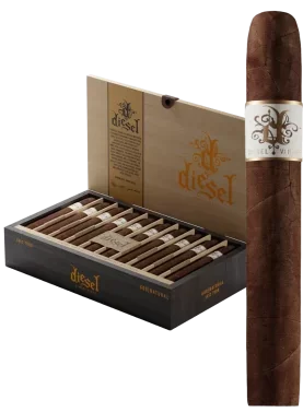 Diesel Vintage Series Natural open box with cigars neatly arranged