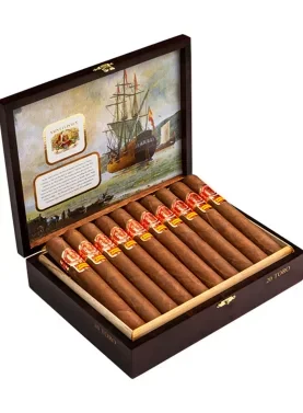 Open box of Saint Luis Rey Carenas cigars with cigars neatly arranged inside.