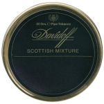 Davidoff Scottish Mixture pipe tobacco tin featuring a smooth blend of Virginia, Burley, Oriental, and whisky flavoring.