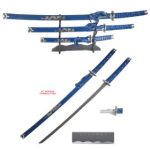 3 Pc Japanese Samurai Katana Sword Set Ninja - Blue