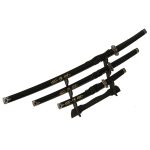 3 Pc Japanese Samurai Katana Sword Set Ninja - Black