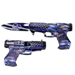 Handle Gun Style Knife - American flag Pattern